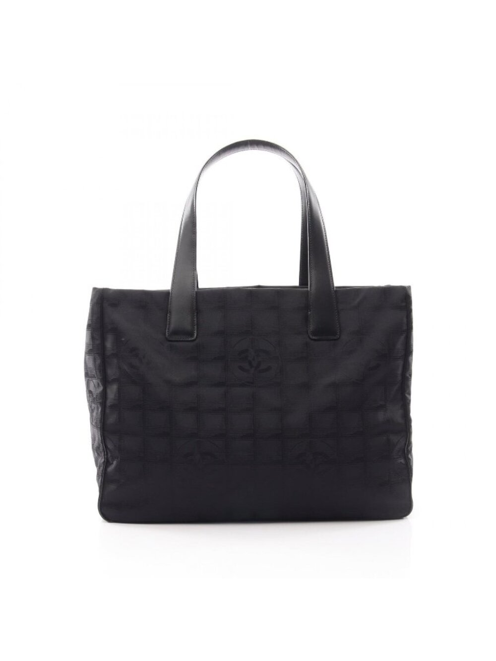 Chanel Tote Bag New Travel Line MM Black Leather MM
